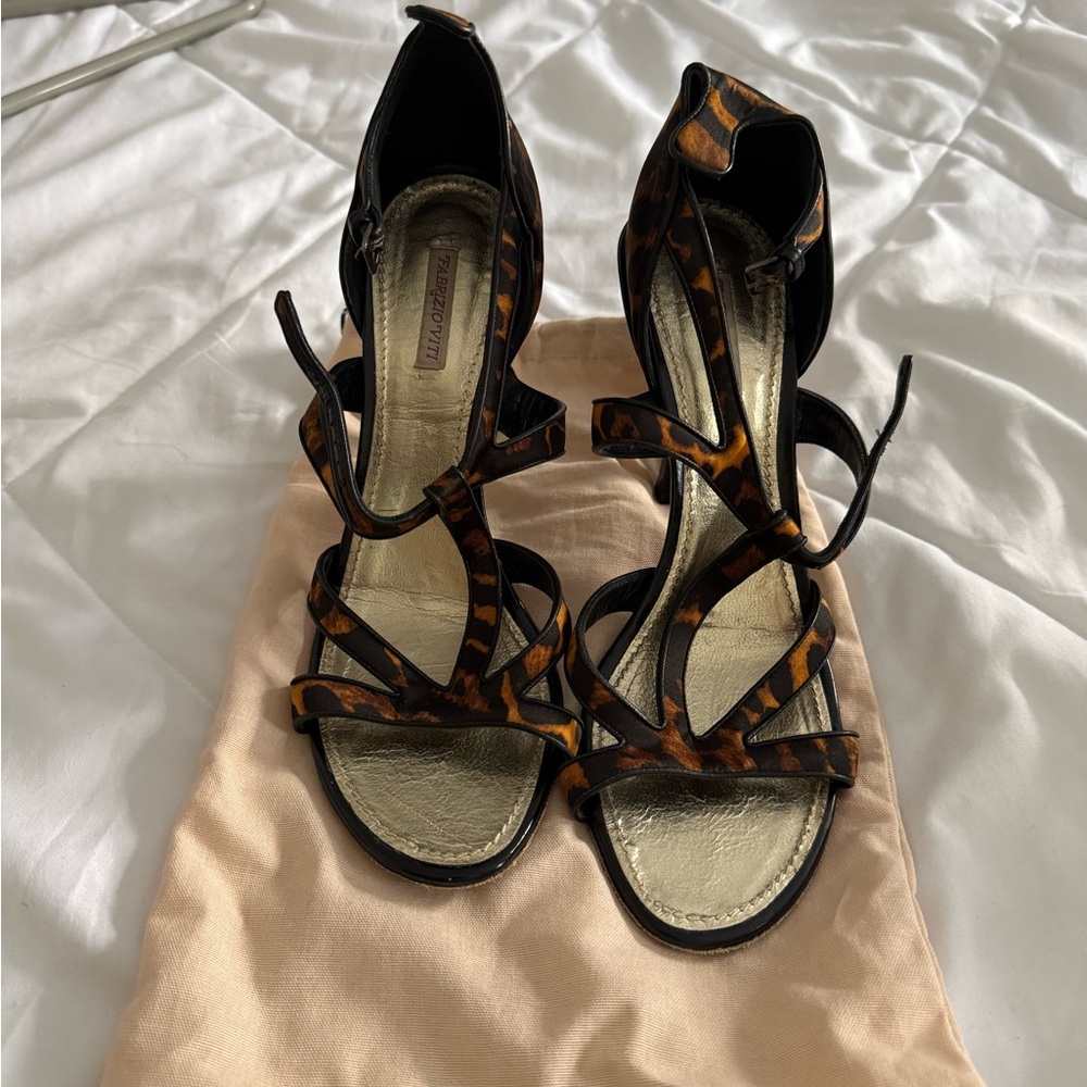 Strappy 4” Leopard Heels